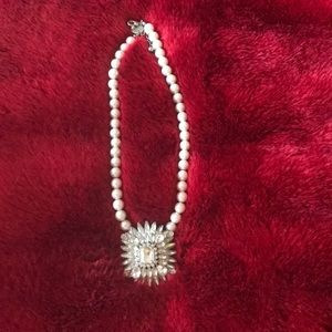 WHBM Pearls and Crystal Necklace